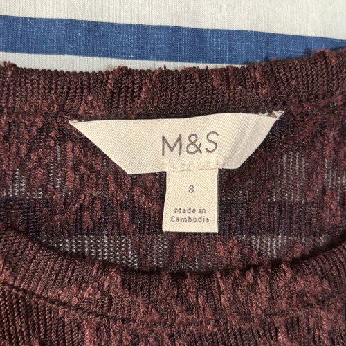 Marks & Spencer lace blouse new, size S 36 8, brown