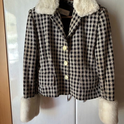 Jacket with wool fur like new, size 50