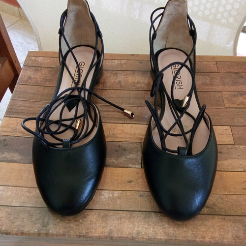 Glorish flat shoes with laces, new, size 36, black