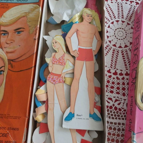 Vintage Mattel χαρτονένιες κούκλες μεταχειρισμένες, σπάνιος σχεδιασμός