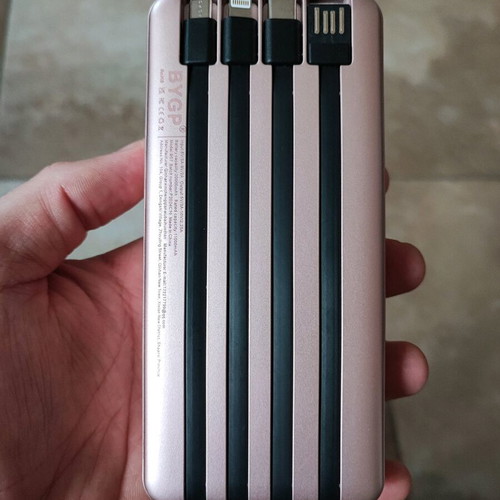 Powerbank 20000mAh new with built-in cables, pink gold and black