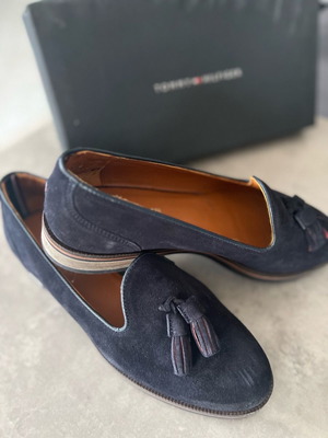 Tommy loafers leather suede like new, blue