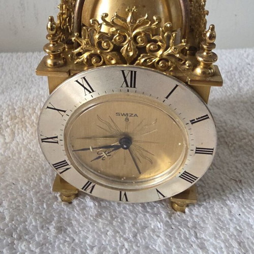 Swiza rare model small table clock like new, ca 1960
