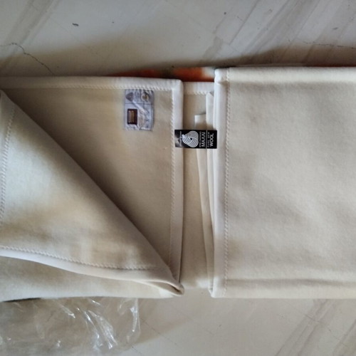 Vintage double-sided wool blanket Saliaris new, pure virgin wool