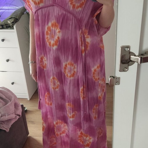 Zara long tie dye boho chic dress tunic, pink oversized XS