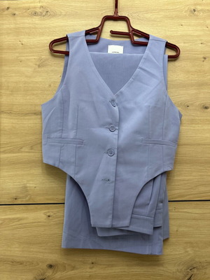 Lumina purple lilac set with wide leg pants and vest like new