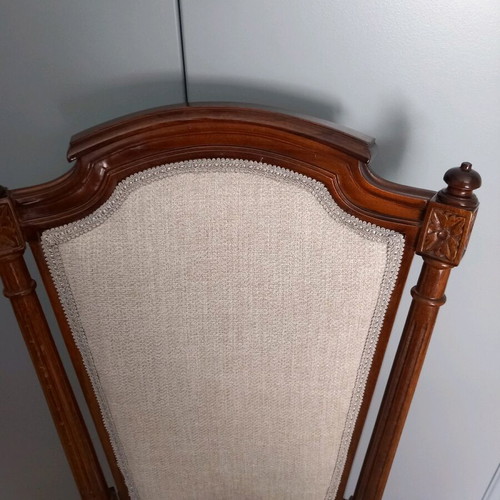 Dining chair made of walnut wood with beige fabric new
