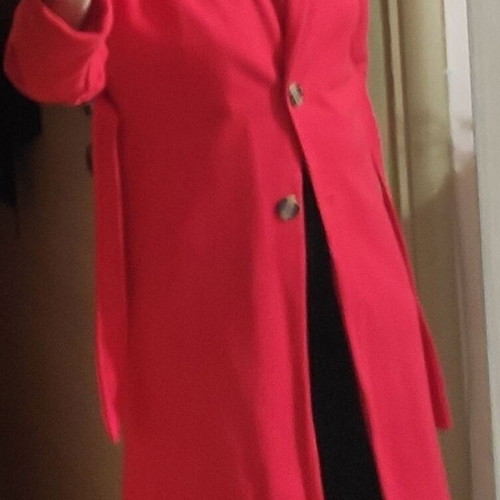 Red coat like new, size M-L loose and roomy