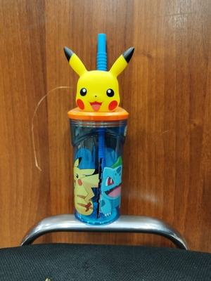 Pokémon water bottle with 3D lid and new straw