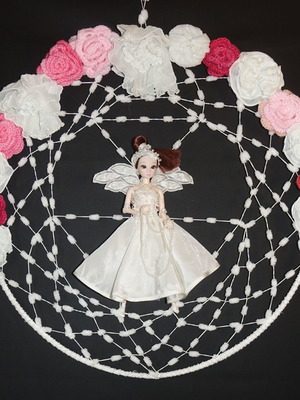 Spring Fairy new, dreamcatcher wreath with flowers