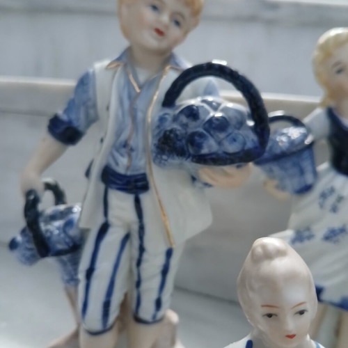Porcelain decorative figurines set of 5, vintage