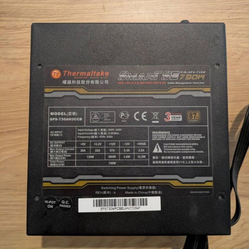 Thermaltake Smart SE 730W semi modular power supply