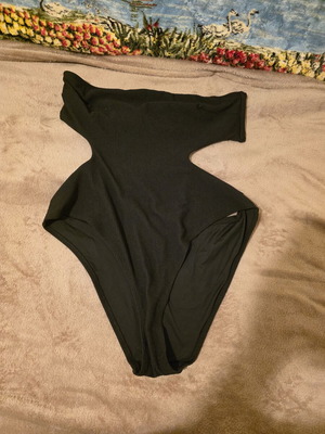 Comfort one-piece ribbed swimsuit black XL new