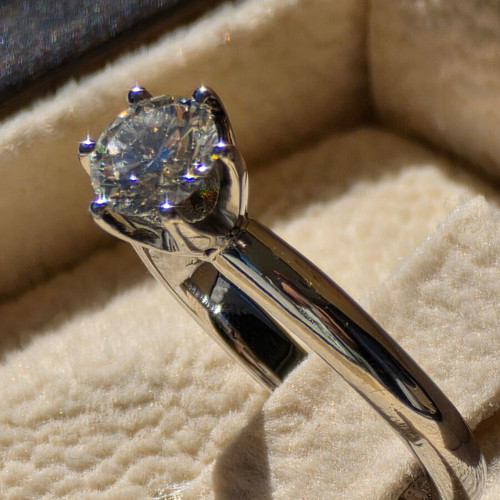 Solitaire ring white gold K18 new with 0.60cts diamond