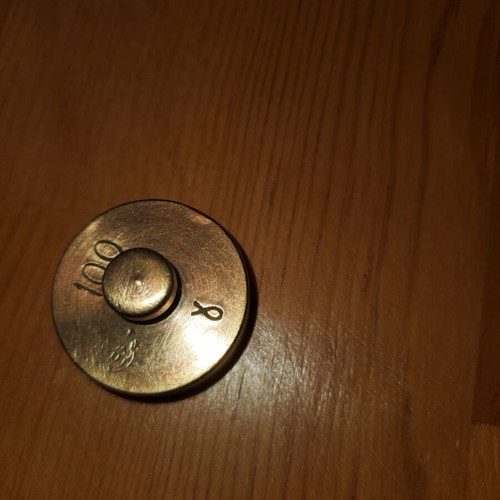 Set of 3 old brass scale weights used