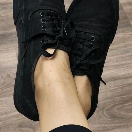 Vans Era athletic shoes used, black fabric, size 38.5