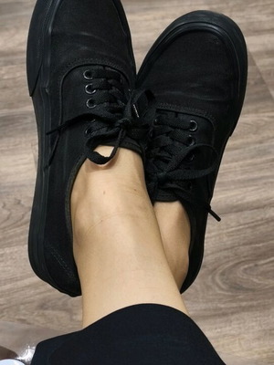 Vans Era athletic shoes used, black fabric, size 38.5