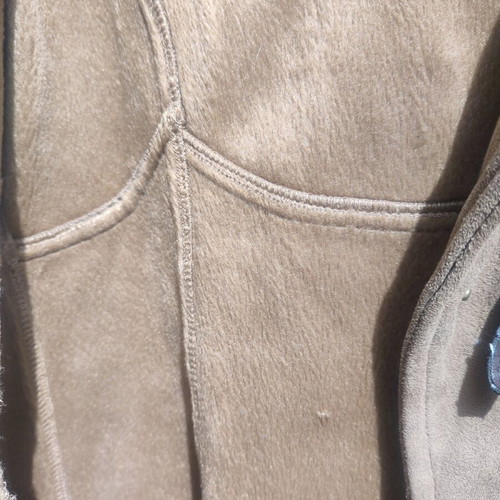 Anonima Montgomery suede coat size S like new, beige with fur lining