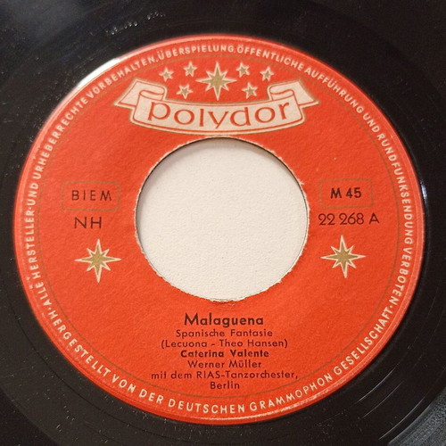 Polydor 45 rpm record used with Malaguena & Die Damenwelt in Chile