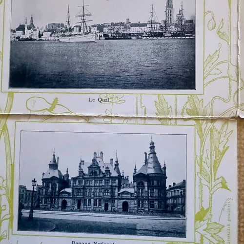 Folded postcard 1923 used, Brussels and Antwerp