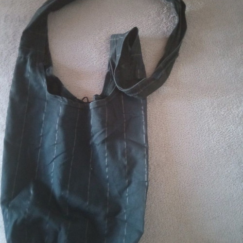 Crossbody bag used with patterned fabric