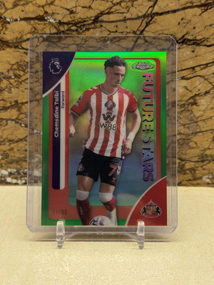 Topps Chrome Premier League Future Stars κάρτα Chemsdine Talbi True Green /99