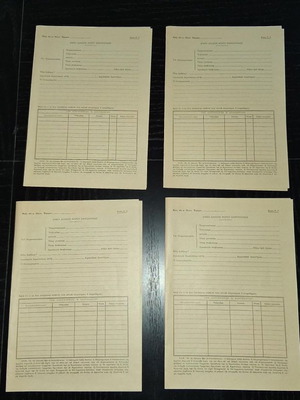 Four two-page inheritance tax declaration forms like new