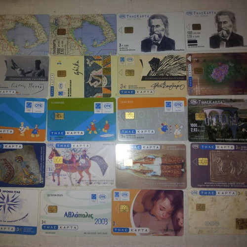 Phone cards used, pack of 20 pieces