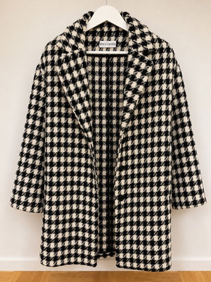 Peace & Chaos long coat black and white, size Small/Medium