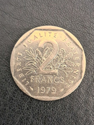 Two Francs Coin France used, 1979