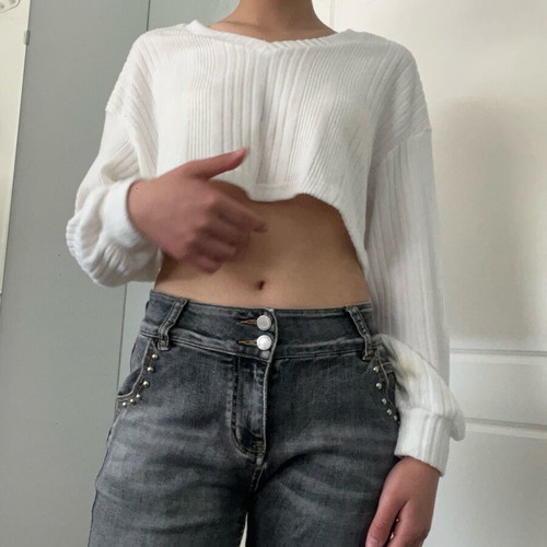 White Shein pullover used, airy, size XS