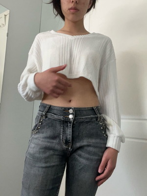 White Shein pullover used, airy, size XS
