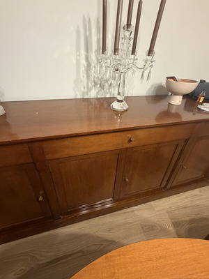 Buffet made of solid walnut wood, like new, 2.20x0.80 m