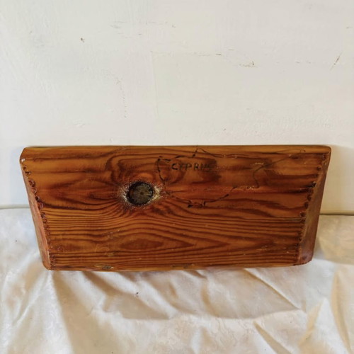 Cypriot Wooden Tray used, small collectible, handmade, vintage