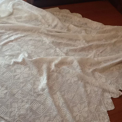 Handmade white cotton blanket 2.20m x 2.20m new
