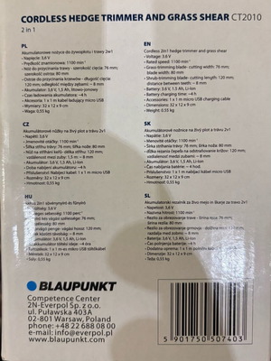 Blaupunkt CT2010 Ψαλίδι κλαδιών σαν καινούργιο με 2 εξαρτήματα
