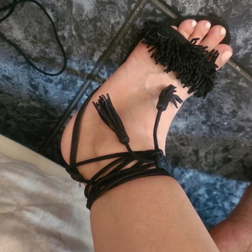 Tsakiris Mallas leather sandal, black, size 36.5