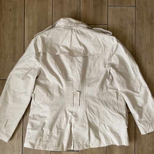 Vintage beige women's jacket used, size L 40 12, white