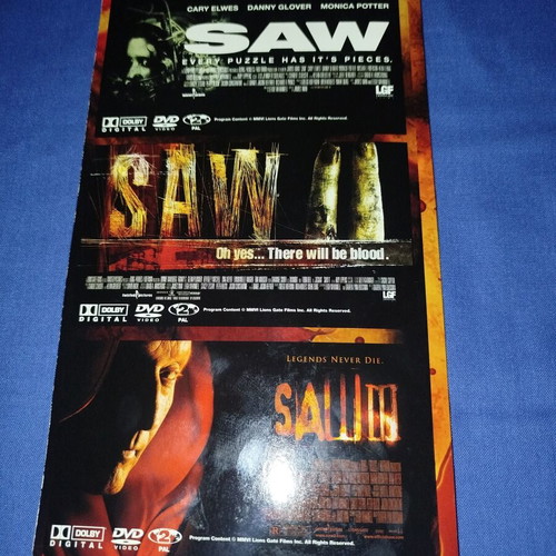 Saw Trilogy DVD set, psychological thriller, Greek subtitles