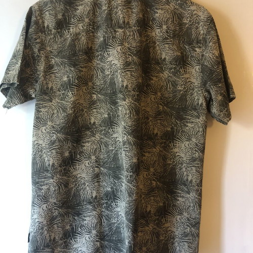 Indicode men's short-sleeve shirt medium linen mix used, tropical print
