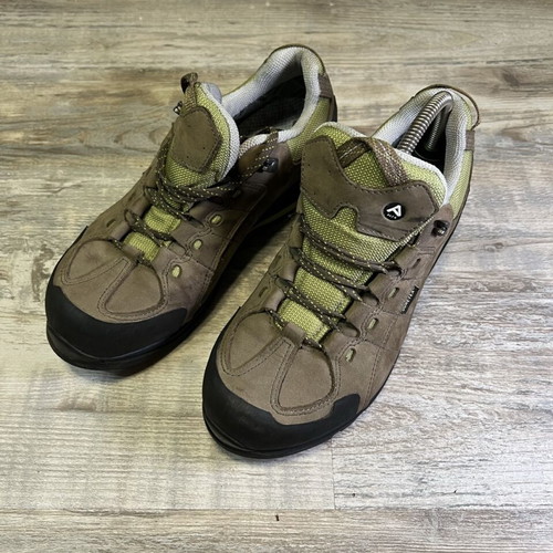 ALFA Gore-Tex hiking shoes, brown suede and green mesh, EU 38