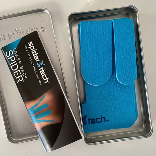 SpiderTech kinesiology tape used, pack of 4 for lower back