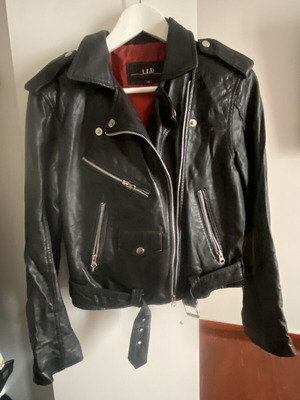 Biker Jacket LLD black 100% leather like new, size S