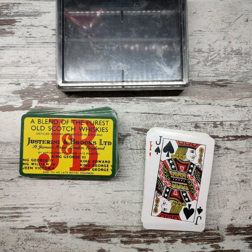 J&B playing cards used, collectible, worn condition