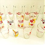  Συλλεκτικά γυάλινα ποτήρια δεκαετίας 60'-70' (πακέτο)