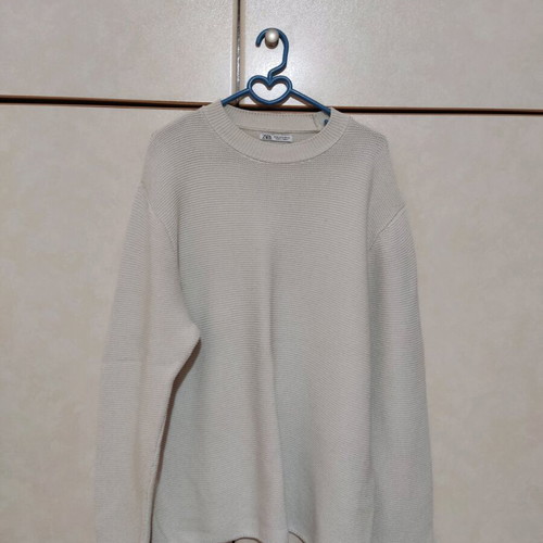Zara Men's Long Sleeve Shirt Size M Like New White Beige