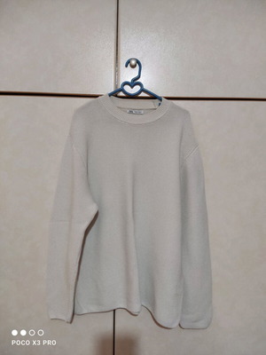 Zara Men's Long Sleeve Shirt Size M Like New White Beige