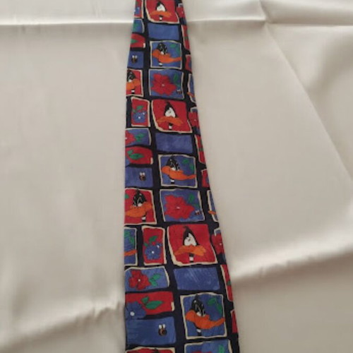 Marks & Spencer tie with Daffy Duck pattern like new, multicolor
