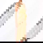  Milkwhite satin wrap-around maxi dress.