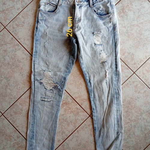 Zara denim pants like new, size EU 36, blue, distressed